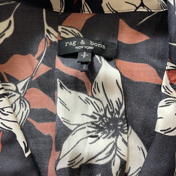 Rag & Bone Mare Hawaiian Button Down Short Sleeve Silk Blend Shirt Size Small - Picture 10 of 13